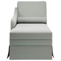 Chaise longue met bolster&rechterarmleuning fluweel lichtgrijs - thumbnail