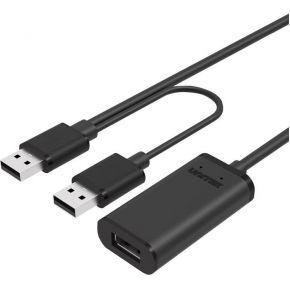 UNITEK Y-278 USB-kabel USB 2.0 10 m 2 x USB A USB A Zwart