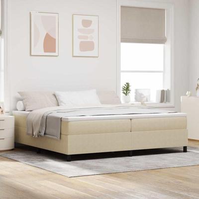 Boxspring bed Grijs groen 200 x 200 cm Katoenen stof
