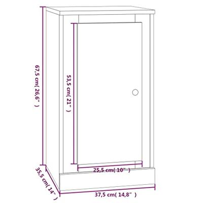Dressoir 37,5x35,5x67,5 cm bewerkt hout grijs sonoma eikenkleur
