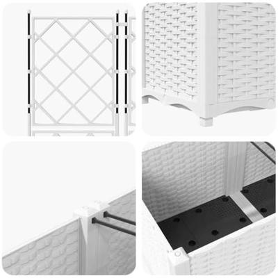 VidaXL Tuin bloempot 3 pcs wit 120 x 40 x 143 cm staal VidaXL Tuin bloempot 3 pcs wit 120 x 40 x 143 cm staal