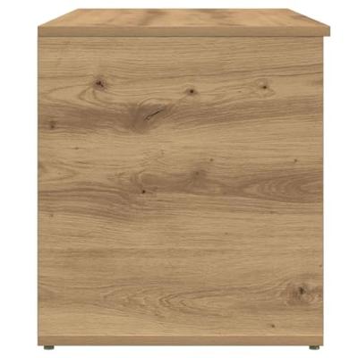 Opbergkist 84x42x46 cm bewerkt hout artisanaal eikenkleurig Opbergkist 84x42x46 cm bewerkt hout artisanaal eikenkleurig