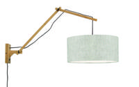 GOOD&MOJO Wandlamp 'Andes' Large, Bamboe en Eco linnen, kleur Beige/Naturel - thumbnail