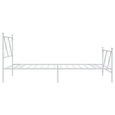Bedframe met hoofd- en voeteneinde metaal wit 100x200 cm