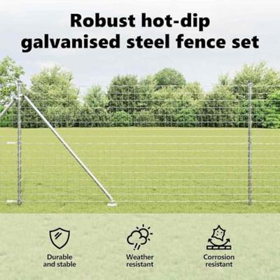 VidaXL Hek met paal zilver 1,2 x 10 m staal