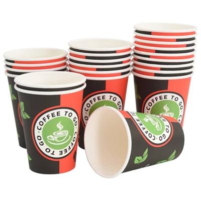 VidaXL Papieren koffiekopjes 1000 st 12oz 300 ml rood en zwart