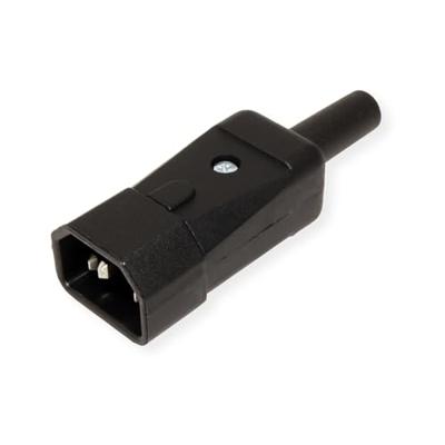 BACHMANN stekker voor koude apparaten IEC320 C14 10A/250VAC, Schroefaansluiting, zwart