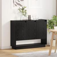 Dressoir Zwart Eiken 97 x 29 x 75 cm Bewerkt hout - thumbnail