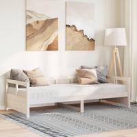 Slaapbank met matras 80x200 cm massief grenenhout wit - thumbnail