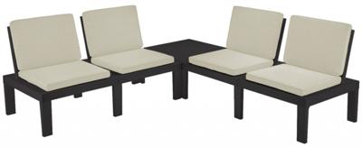 Tuinset molok 5-delig grijs