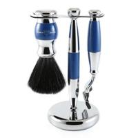 Edwin Jagger Shaving Sets Gillette Mach 3 3pc Blue & Chrome Plated Set Ref.S21M363CR - thumbnail