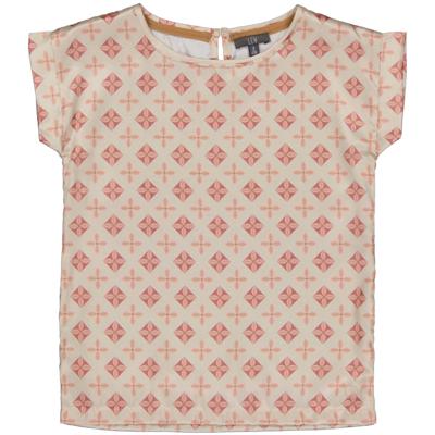 LEVV Meisjes t-shirt - Defne - AOP Creme geomatric