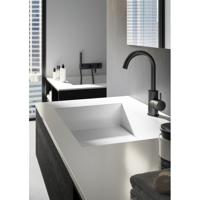 Wastafelmengkraan Hotbath Cobber 1-hendel Gebogen 27.8 cm Mat Zwart - thumbnail