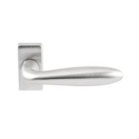 Hardbrass Deurkruk Istanbul op rechthoekig rozet - RVS - thumbnail