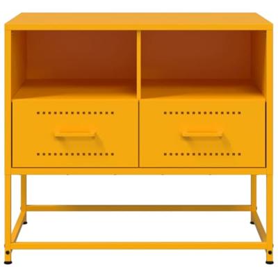 Tv-meubel 68x39x60,5 cm staal mosterdgeel