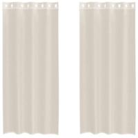 Gordijnen voile met doorvoertules 2 st 140x245 cm crmekleurig - thumbnail