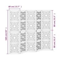 Kamerscherm met 5 panelen massief paulowniahout bruin en zwart - thumbnail