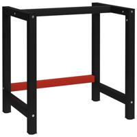 Werkbankframe 80x57x79 cm metaal zwart en rood - thumbnail