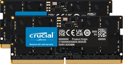 Crucial CT2K24G56C46S5 Werkgeheugenset voor laptop Retail DDR5 48 GB 2 x 24 GB On-die ECC 5600 MHz 262-pins SO-DIMM CL46 CT2K24G56C46S5