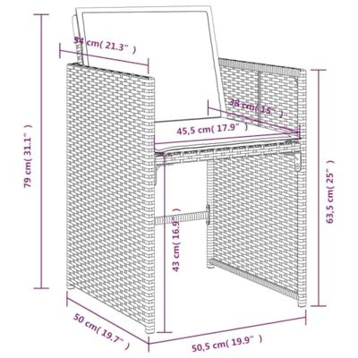 15-delige Tuinset met kussens poly rattan zwart