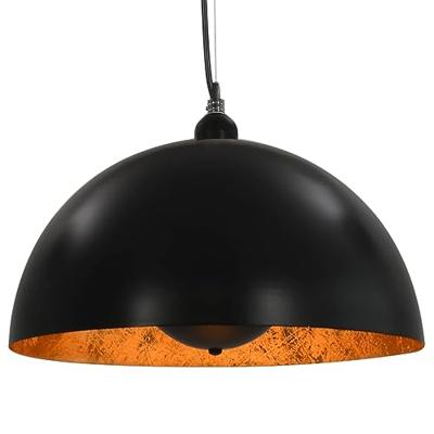 VidaXL Plafondlampen 2 st halfrond e27 40 cm zwart en goudkleurig