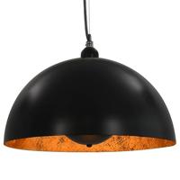 VidaXL Plafondlampen 2 st halfrond e27 40 cm zwart en goudkleurig - thumbnail