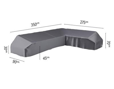 AeroCover | Loungesethoes 350 x 275 x 90 x 30-45-70(h) | L-Platform Rechts