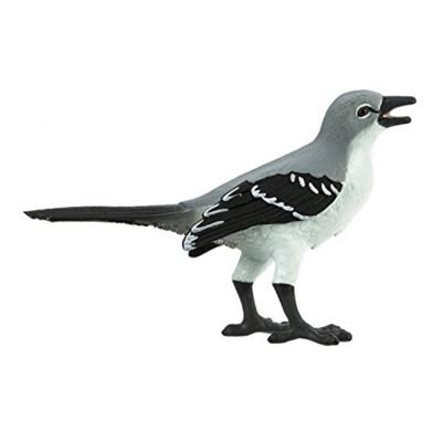 Safari vogel Mockingbird junior 7 cm zwart/grijs Safari vogel Mockingbird junior 7 cm zwart/grijs
