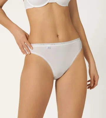 Ondergoed dames Basic Tai slip - Hoog opgesneden dames slip - 38 - Wit - Onderbroek - Ondergoed - 38 - Onderbroek - Ondergoed - 38 - Onderbroek -