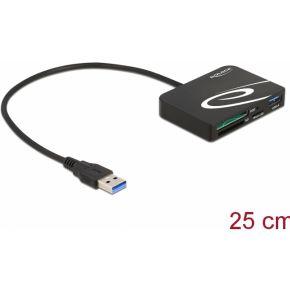 Delock 91756 kaartlezer voor XQD / SD / Micro SD-geheugenkaarten + USB Type-A-poort