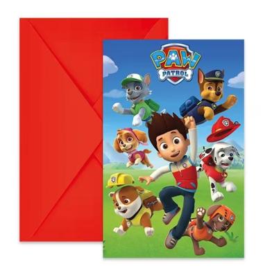 Uitnodigingen Paw Patrol (6st)