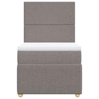 Boxspring met matras stof taupe 100x200 cm - thumbnail