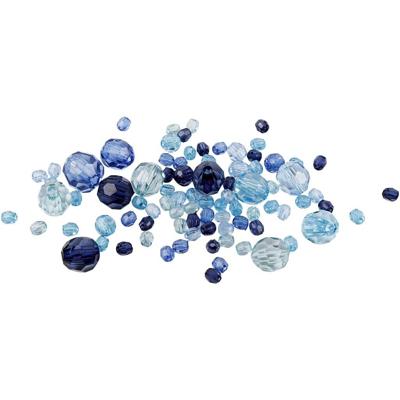 Creativ Company Facetkralen mix blauw harmonie, 45 gram