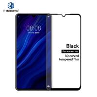PINWUYO 9u 3D gebogen getemperd glas film voor HUAWEI P30 (zwart) - thumbnail