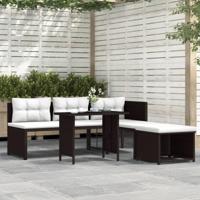 4-delige Loungeset poly rattan bruin - thumbnail