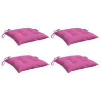 VidaXL Stoelkussens 4 st 40x40x7 cm stof roze - thumbnail