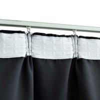 Gordijnen verduisterend met haken 2 st 140x175 cm zwart - thumbnail