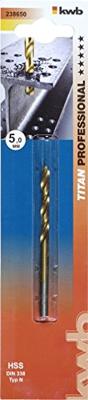 kwb 238650 HSS Metaal-spiraalboor 5 mm Gezamenlijke lengte 86 mm M2 DIN 338 Cilinderschacht 1 stuk(s) kwb 238650 HSS Metaal-spiraalboor 5 mm Gezamenlijke lengte 86 mm M2 DIN 338 Cilinderschacht 1 stuk(s)