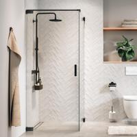 Zijwand Sealskin Pure Voor Combinatie Met Draaideur 90x200 cm Helder Glas Antikalk Geborsteld Gunmetal - thumbnail