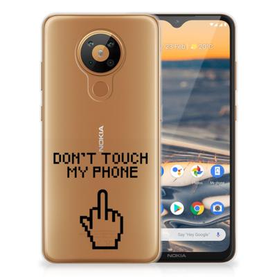 Nokia 5.3 Silicone-hoesje Finger Don't Touch My Phone Nokia 5.3 Silicone-hoesje Finger Don't Touch My Phone