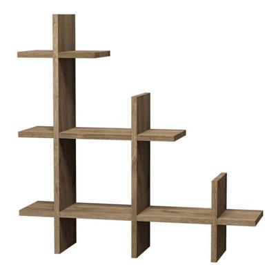 Homemania Wandschap Alaska 80x18x80 Cm Walnootkleurig