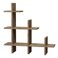 Homemania Wandschap Alaska 80x18x80 Cm Walnootkleurig - thumbnail