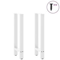Console tafelpoten 2 st 28x(72-73) cm staal wit - thumbnail