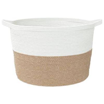 VidaXL Wasmand ø 60x36 cm katoen bruin en wit