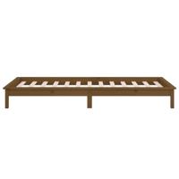Bedframe LED massief hout honingbruin 90x200 cm - thumbnail