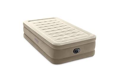 Intex 64426nd ultra plush twin luchtbed + ingebouwde pomp 191x99x46 cm beige