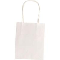 Tas met handvat Folia kraftpapier 110gr 12x15x5.5cm 20 stuks wit - thumbnail