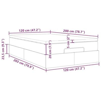 Ottoman bed met matras 120x200cm fluweel roze