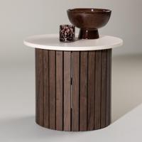 Nohr Ronde Bijzettafel 'Marica' 52cm, kleur Beige/Bruin - thumbnail