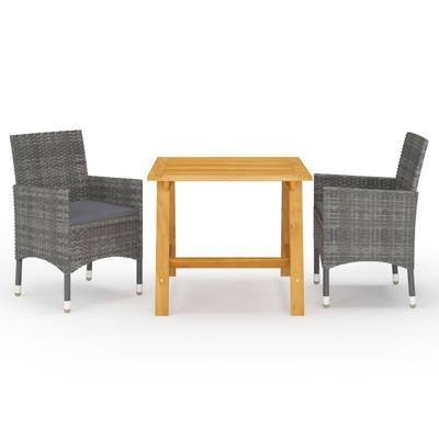 3-delige Tuinset grijs